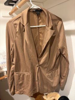 Camel Tan Single-Button Blazer