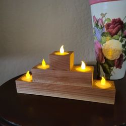 Solid Walnut Wooden Candle Holder