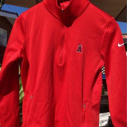 Nike Golf Therma-fit Women’s Red Los Angeles Angels Adapt Half-zip Pullover Top