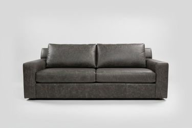 Joybird Milo Leather Sofa (Cheyenne Gray Hoss)