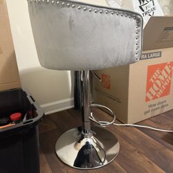 Gray Velvet Swivel Bar Stool – bebe Brand – $60 