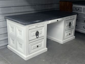 White Office Desk (farmhouse) Solid Wood