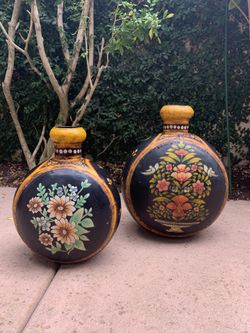 2 Handpainted Vases/Pots