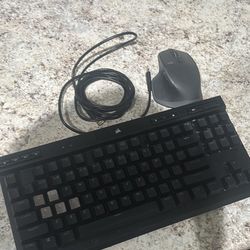 tkl corsair keyboard and wireless logitech mouse