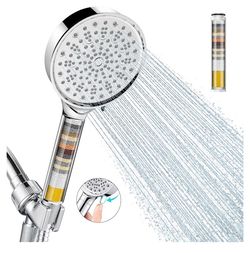 Cobbe Filtered Shower Head with Handheld, High Pressure 6 Spray Mode Showerhead with Filters, Water Softener Filters Beads for Hard Water - Remove Chl