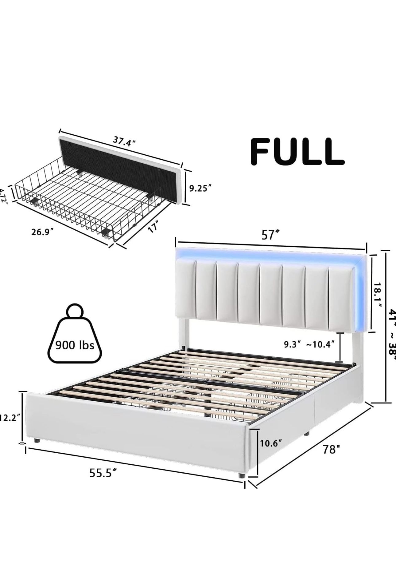 Bed Frame with LED Lights - FULL