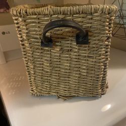 Small Wicker Storage Basket With Handles/ Read Description 