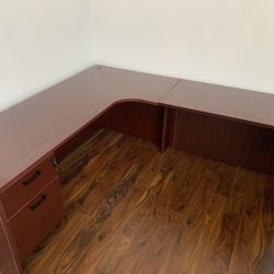 Desk L Shape Mahogany 72”x78” New! Sale!