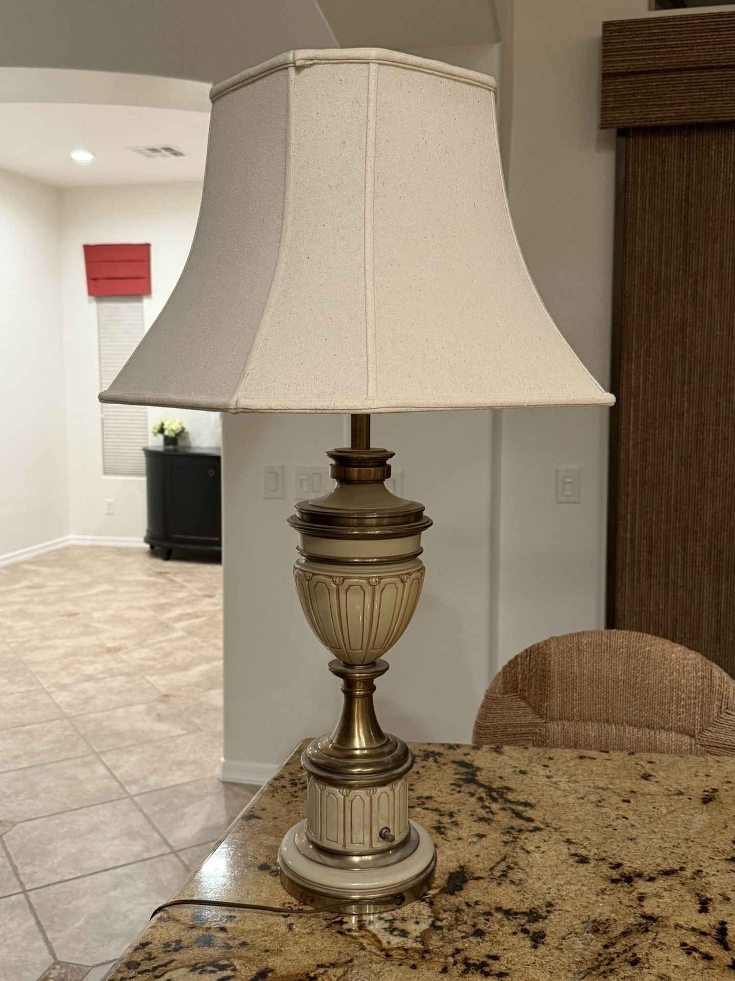Stiffel Vintage Brass And Cream Lamp Qty 2