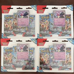 Pokemon TCG Stellar Crown 3 Pack Blister (Tinkaton Promo) Brand New Sealed
