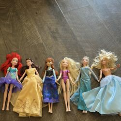 6 princess barbies