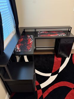 L-Shaped Desk with Drawers & Storage – $300 OBO