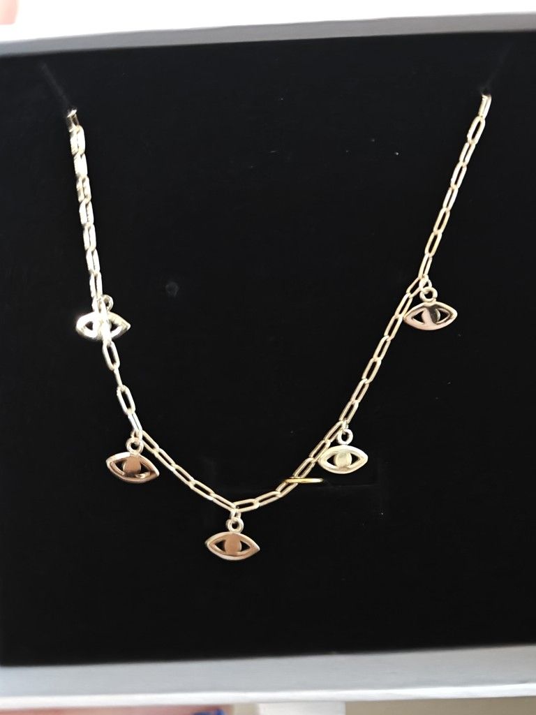 925 GOLD BRACELET WITH DANGLING EYES