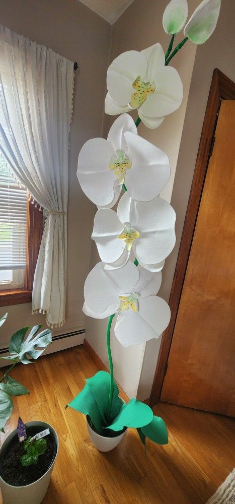 🌿 Giant Handmade Orchid – Wedding, Event, Home Decor (6 ft Tall)