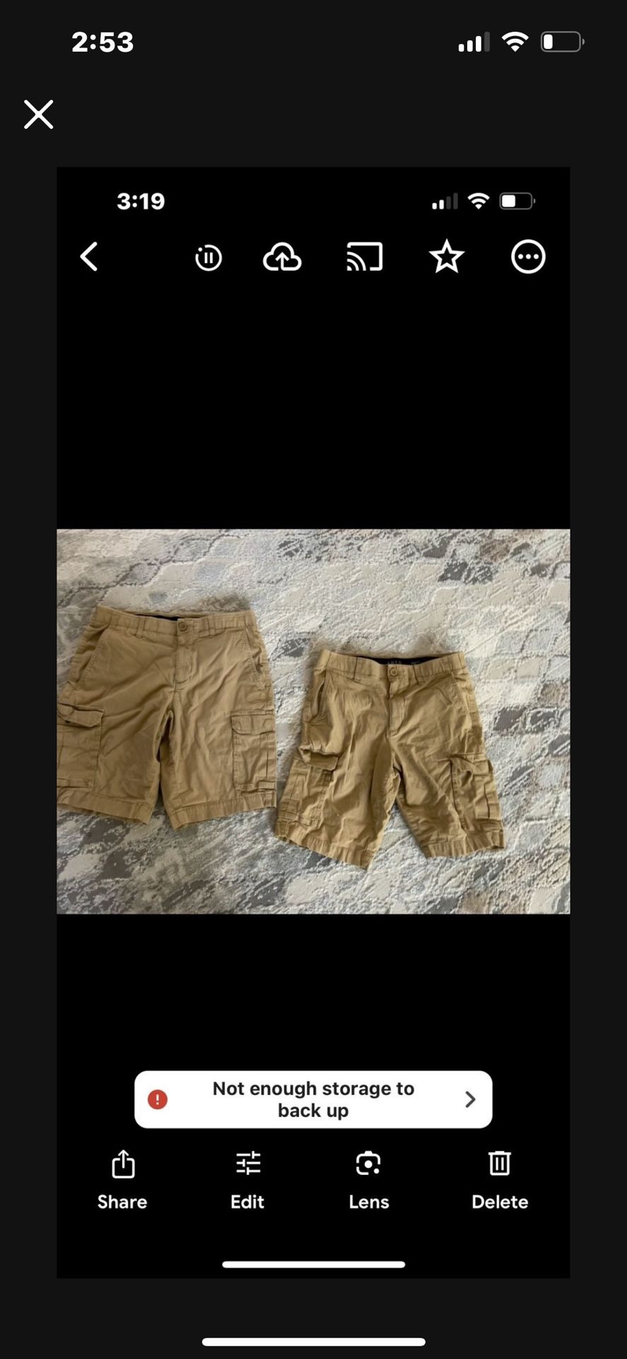 2 Boy Beige Shorts Size 30 Waist