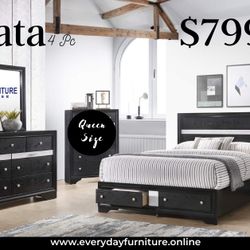 Brand New. 4 Pcs Queen Bedroomset 