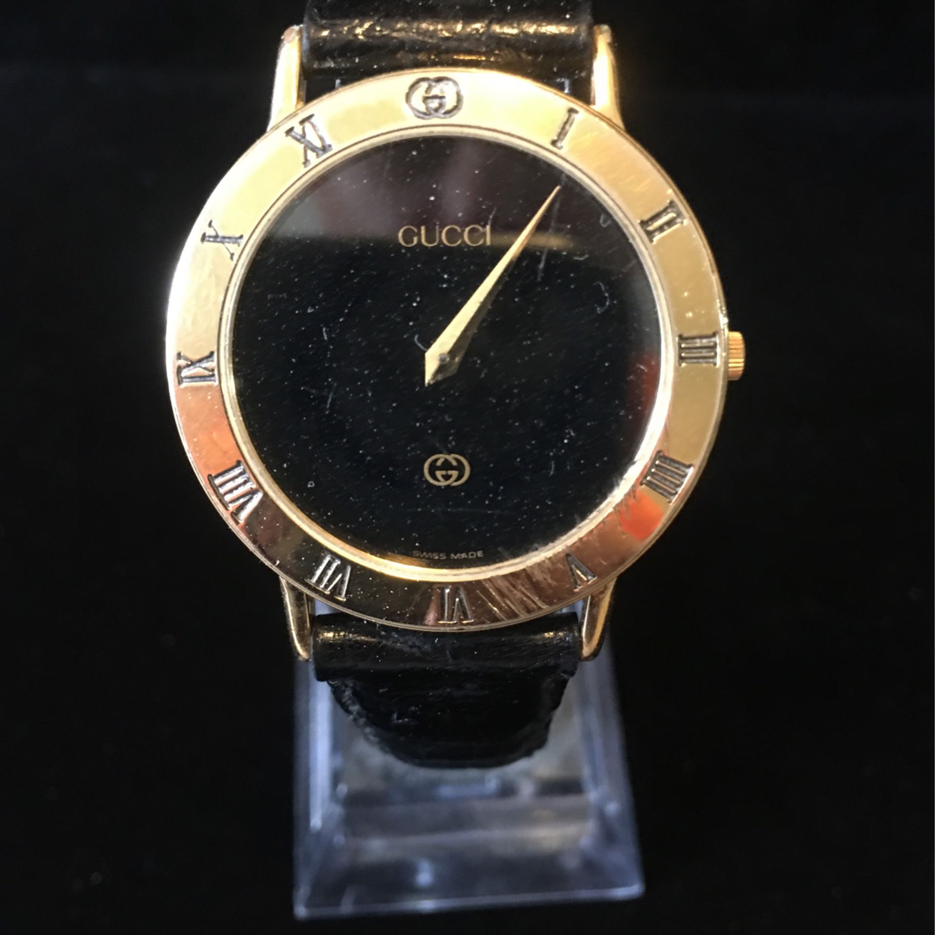 Mens Authentic Gucci 3000m  18k Gold Plated