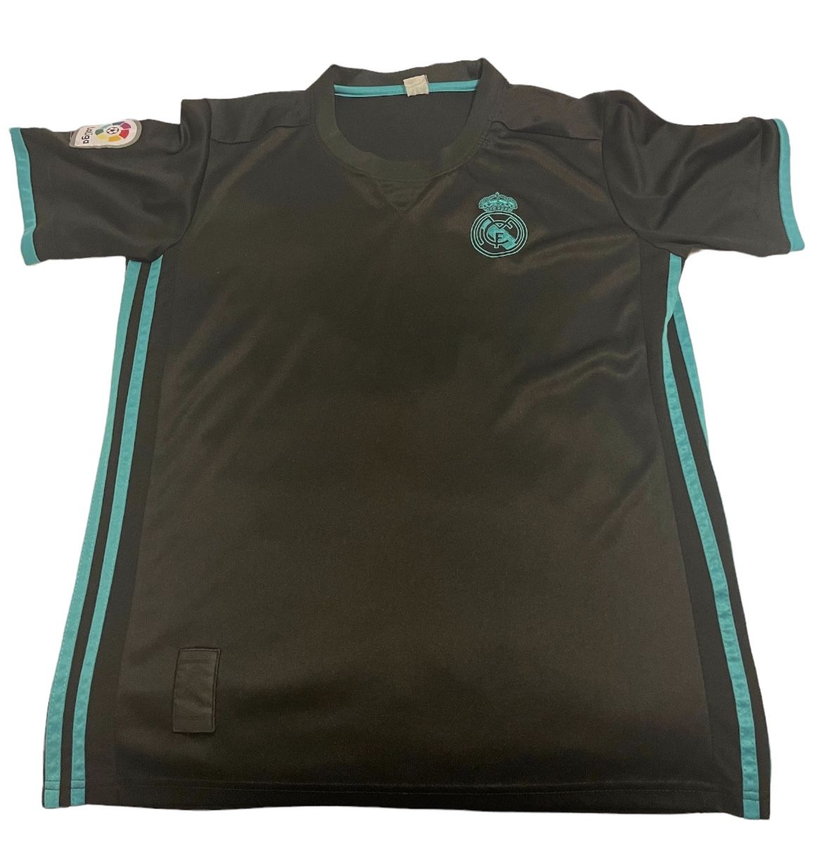 REAL MADRID 2017-18 Season Away Jersey SIZE Small Black And Blue Older Kit