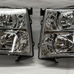 LA Zona Auto Parts 2007 to 2013 Chevy Silverado Chrome Headlights Luces Micas Calaveras Faros Cromados  