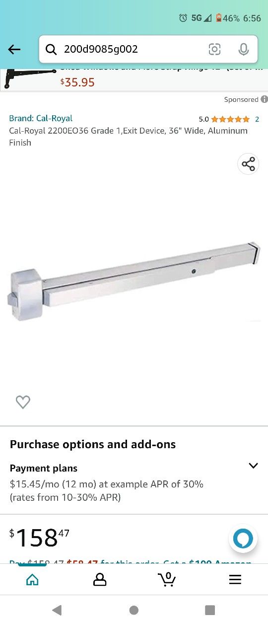 CAL ROYAL PRODUCT2200 SERIES GRADE 1 EXIT DEVICE