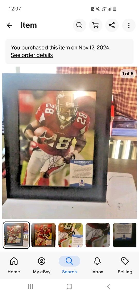 Atlanta Falcons Warrick Dunn Signed Framed