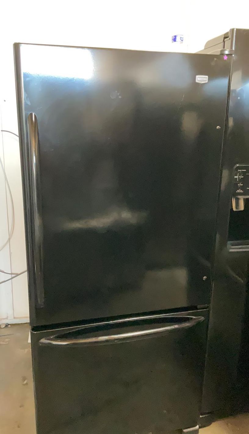 Maytag Bottom Freezer Black Refrigerator