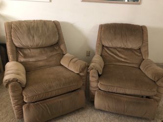 Two brown recliners