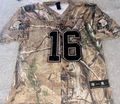 Josh Cribbs Embroidered Reebok Camo Football Cleveland Browns Jersey