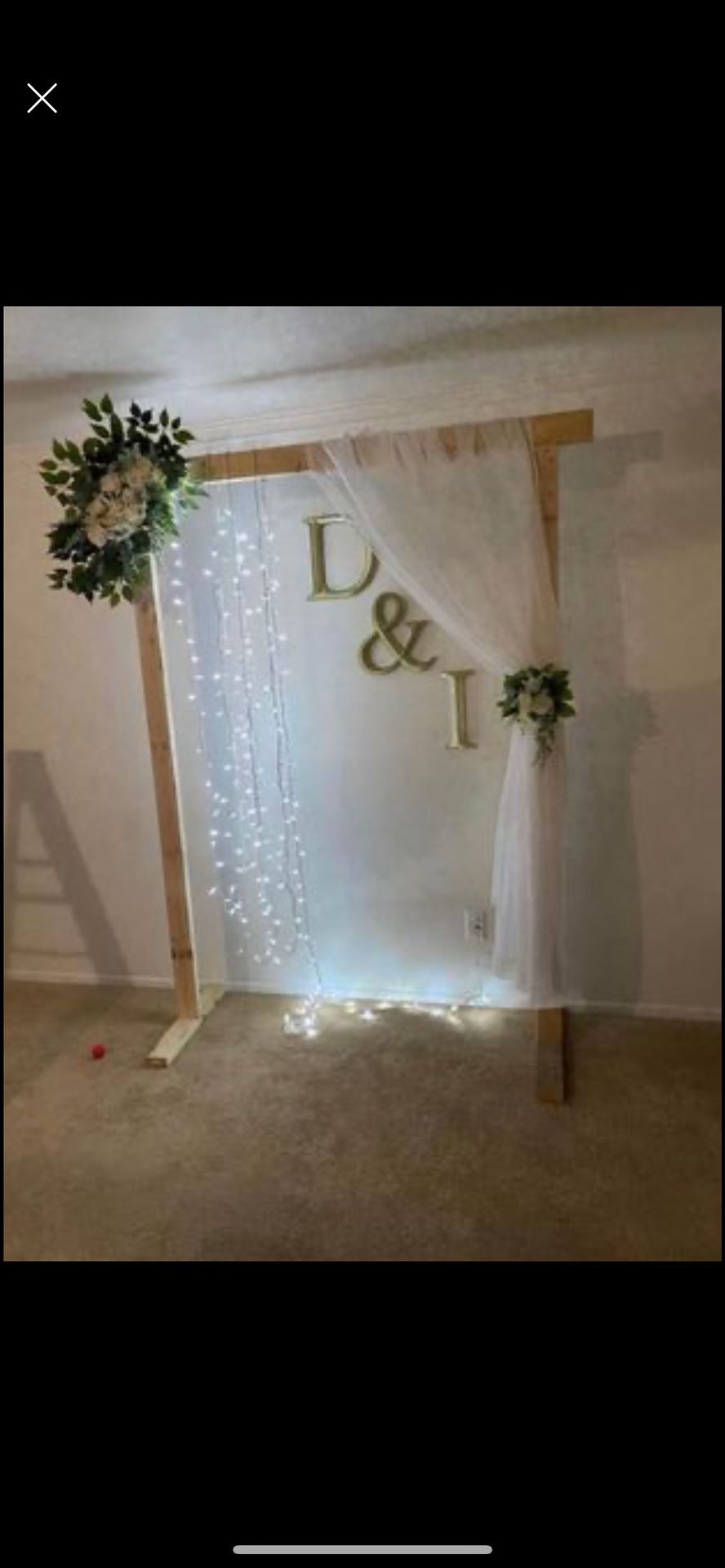 7ft Heavy Duty Wooden Square Wedding Arch Photography Backdrop Stand