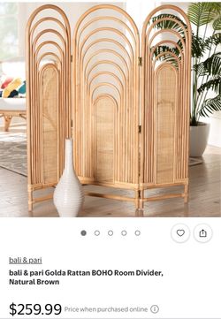Bali & Pari Golda Rattan Boho Room Divider