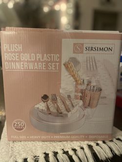Rose Gold Plastic Dinnerware Set