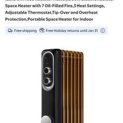 Black Oil Filled Radiator 