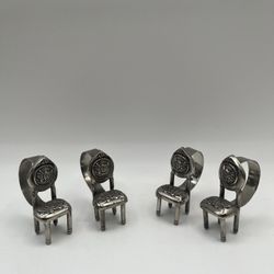 Vintage Silverplated Chair Napking Ring. Set Of 4 Pieces 