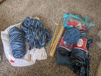 Yarn and Knitting Needles Bundle Lot
