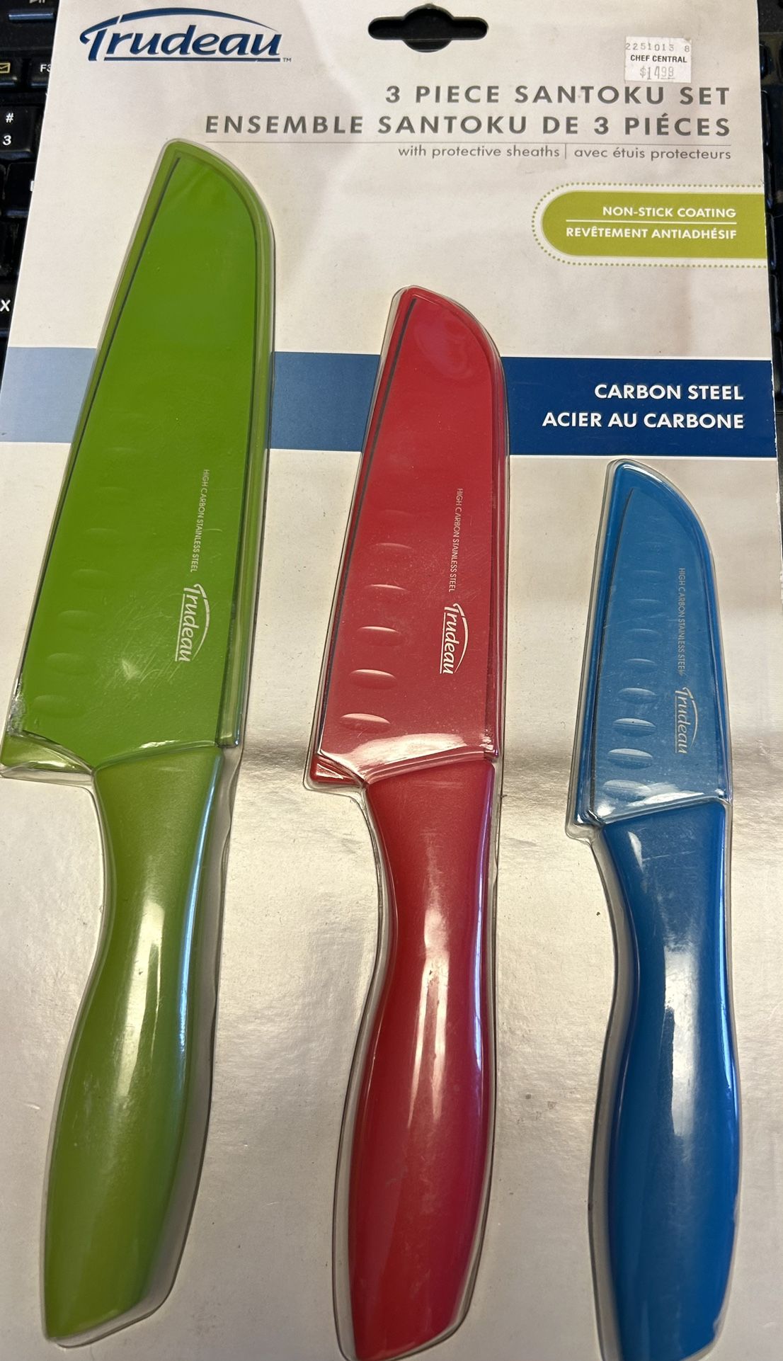 Trudeau 3 Piece Santoku Knife Set