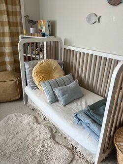 Crib, mattress, and organic bedding and mattress protector