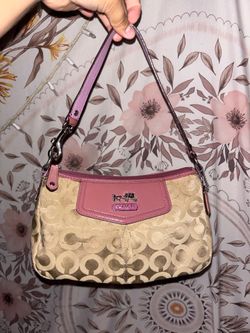Coach signature Y2K Hobo shoulder Handbag Purple & Beige