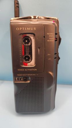 OPTIMUS Micro-34 Voice Activation Handheld Recorder Micro Cassette  W/mic *works