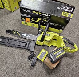 RYOBI 40V HP Brushless 16 in. Battery Chainsaw with 4.0 Ah Battery and Charger