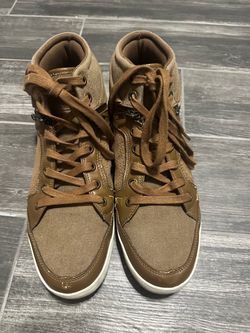 Guess Brown Canvas High-Top Sneakers Size 10.5