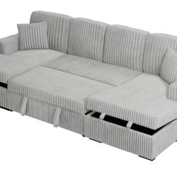 New 120x60 Sleeper Sectional Couch With Storage / Free Delivery 