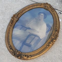 Antique unique art pieces lighthouse framed Woman Gold Frame Painting and framed Old Dutch Piece 