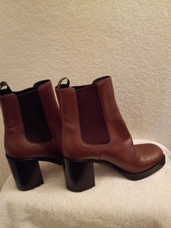 Prada brown leather Chelsea boots