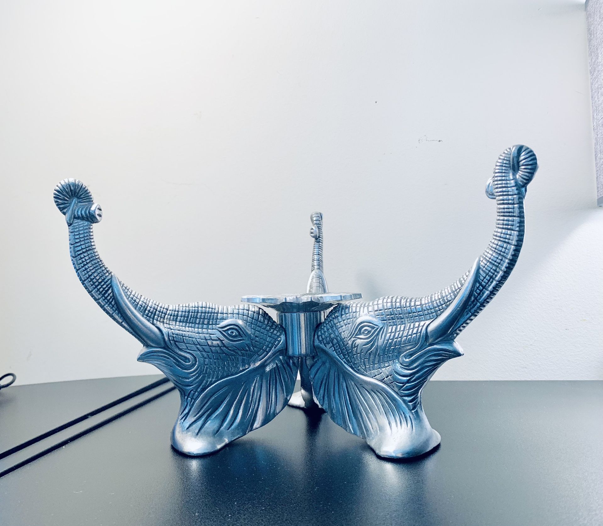 Vintage Arthur Court Elephant Bowl Holder Aluminum 1993