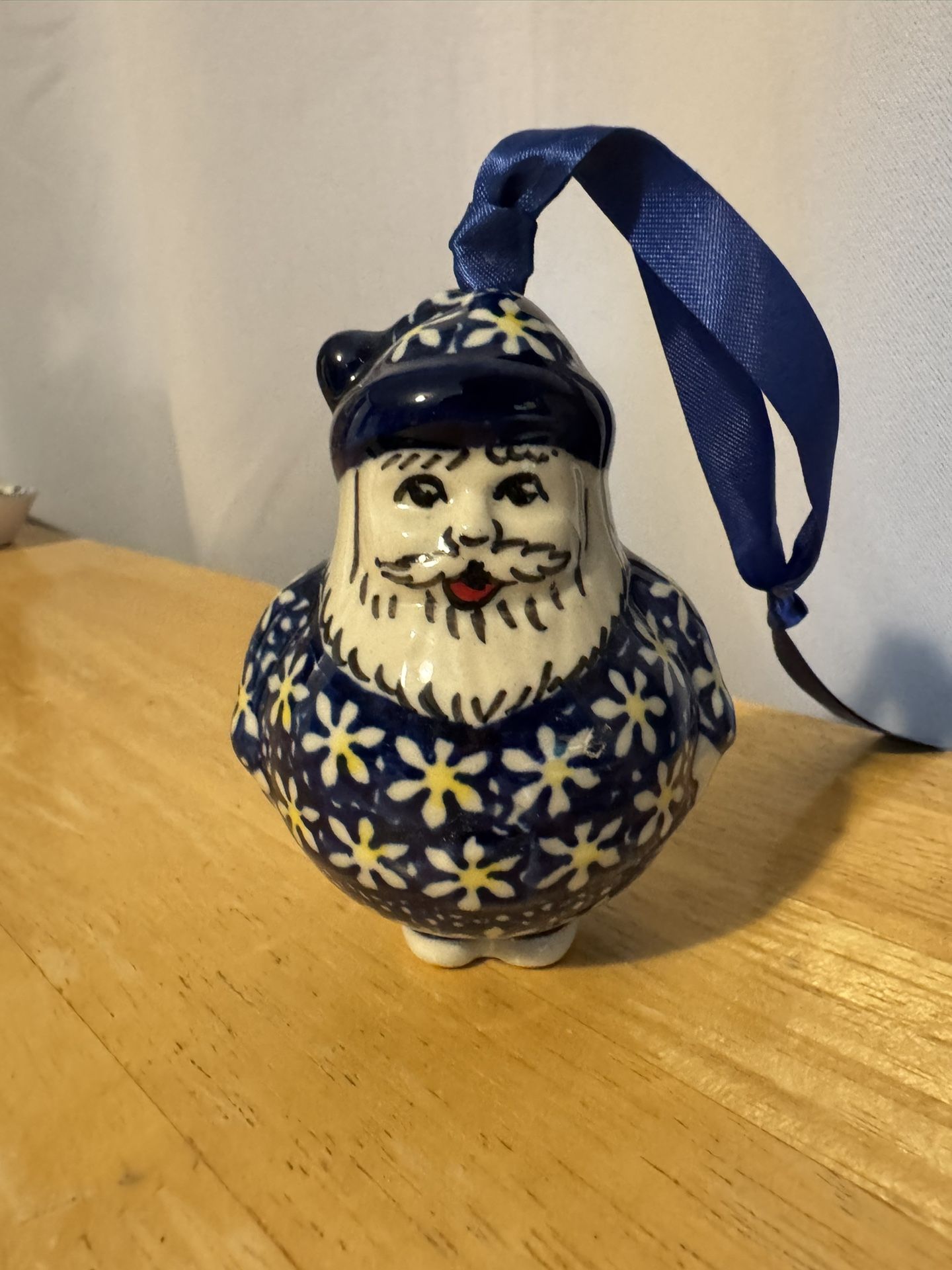 Polish Pottery Santa Ornament