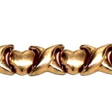 Ladies 14K Gold Heart Bracelet