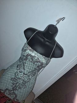 Windsor Light teal sequence Evening dress