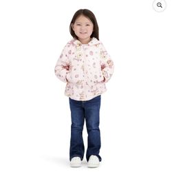 Winnie The Pooh Character Toddler Girl Printed Peplum Jacket