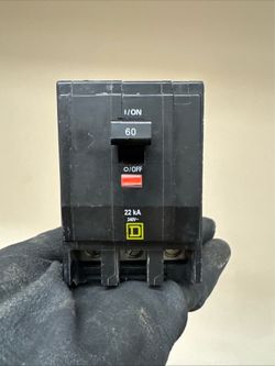 Square D QOB360VH Bolt-On Circuit Breaker, 3-Pole, 60A, 240V, 22kA NEW NO  BOX
