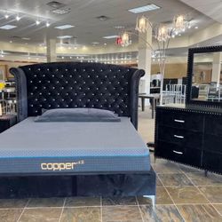 NEW VELVET BEDROOM SET !!  $10 DOWN No Credit Needed